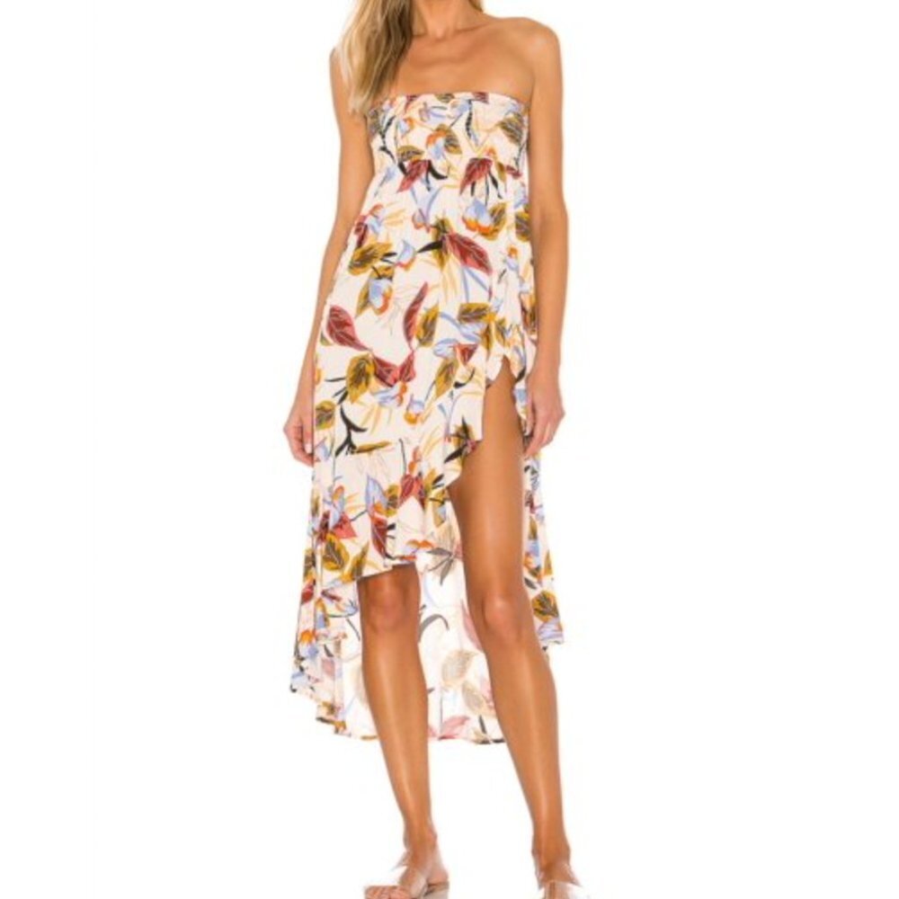 L*Space Caitlin Ruffle Flora Cover Up  Size Large